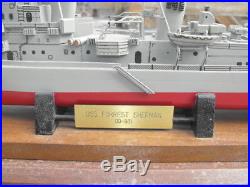 Large USS Forrest Sherman DD-931 Wooden Desk Model Navy Destroyer 31 Long