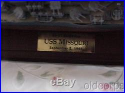 Late Production Danbury Mint Uss Missouri Cased Desk Model. Spectacular Detail