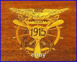 Lg 26½ x 16 1915 US NAVY U. S. NA. Annapolis MD WOOD SERVING TRAY Inlay Emblem