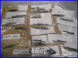 Lot of 44 Assorted WWII Metal Miniature Waterline American & Japanese War Ships