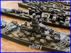 Lot of 5 Scale Lead, Pewter Waterline US Navy Ships Battleships Vintage Military