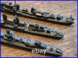 Lot of 5 Scale Lead, Pewter Waterline US Navy Ships Battleships Vintage Military