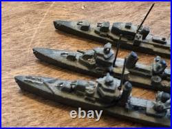 Lot of 5 Scale Lead, Pewter Waterline US Navy Ships Battleships Vintage Military