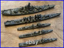 Lot of 5 Scale Lead, Pewter Waterline US Navy Ships Battleships Vintage Military