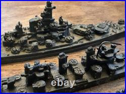 Lot of 5 Scale Lead, Pewter Waterline US Navy Ships Battleships Vintage Military