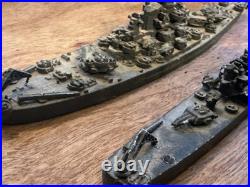 Lot of 5 Scale Lead, Pewter Waterline US Navy Ships Battleships Vintage Military