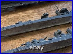 Lot of 5 Scale Lead, Pewter Waterline US Navy Ships Battleships Vintage Military