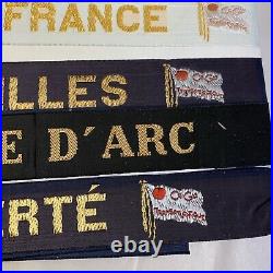 Lot of 6 CGT French Line Silk Sailor's Tally Ribbon 1930s 40s #HB4