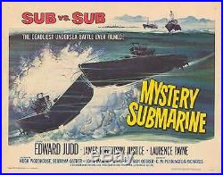 MYSTERY SUBMARINE original WW2 22x28 movie poster BRITISH NAVY/GERMAN SUBMARINE