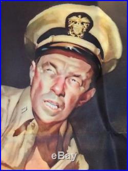 Military Poster Vintage 1943 Coast Guard Captain Holding Wounded Soldier