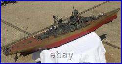 Model Boat WW II USS BB63 Battleship Balsa Wood