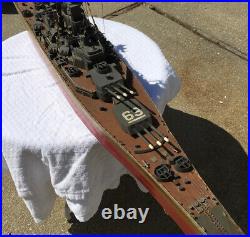 Model Boat WW II USS BB63 Battleship Balsa Wood