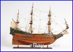 Model Ship Batavia Boats Sailing Linen Wood Base Wooden Western Red Cedar