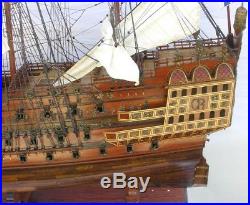 Model Ship Hms Sovereign Of The Seas Monumental Mahogany Brass Rosewood W