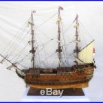 Model Ship Hms Victory XL Brass Chrome Rosewood Teak Mahogany New Hand-bu