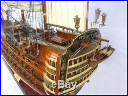 Model Ship Hms Victory XL Brass Chrome Rosewood Teak Mahogany New Plank-o