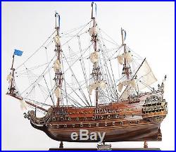 Model Ship Soleil Royal Medium Brass Mahogany Rosewood Nameplate Western