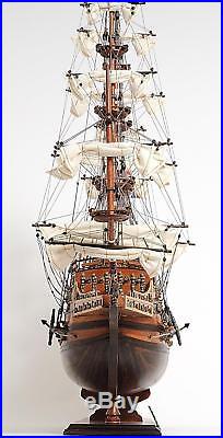 Model Ship Sovereign Of The Seas Boats Sailing Linen Metal Wood Base Wood
