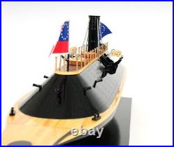 Model Ship Traditional Antique CSS Virginia Boats Sailing Wood Base Metal Rings
