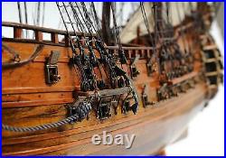 Model Ship Traditional Antique Fairfax Boats Sailing Wood Linen Metal Base