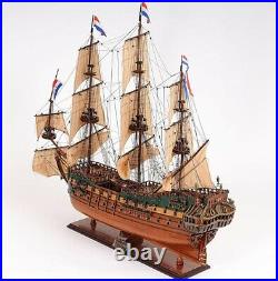 Model Ship Traditional Antique Friesland Boats Sailing Medium Wood Linen M