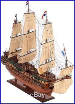 Model Ship Traditional Antique Friesland Boats Sailing Wood Base Western