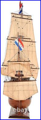 Model Ship Traditional Antique Friesland Boats Sailing Wood Linen Metal Bas