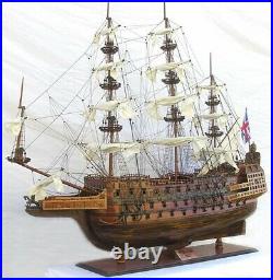 Model Ship Traditional Antique Hms Sovereign Of The Seas Monumental Brass