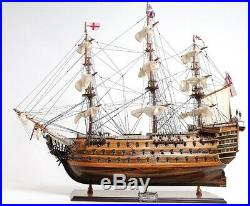 Model Ship Traditional Antique Hms Victory Boats Sailing Wooden Wood Base