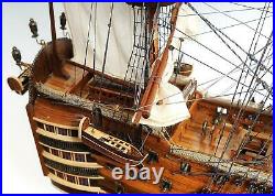 Model Ship Traditional Antique Hms Victory Medium Rosewood Mahogany Metal