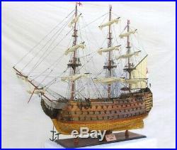 Model Ship Traditional Antique Hms Victory XL Chrome Brass Rosewood Mahog