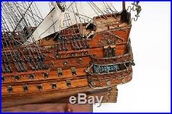 Model Ship Traditional Antique San Felipe Medium Mahogany Brass Chrome Ro