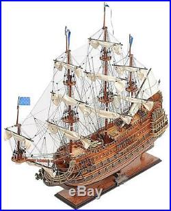 Model Ship Traditional Antique Soleil Royal Boats Sailing Linen Metal Wes