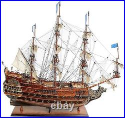 Model Ship Traditional Antique Soleil Royal Boats Sailing Wood Linen Metal