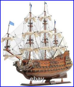 Model Ship Traditional Antique Soleil Royal Boats Sailing Wood Linen Metal
