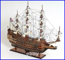 Model Ship Traditional Antique Sovereign Of The Seas Boats Sailing Wood Bas