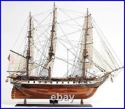 Model Ship Traditional Antique Uss Constellation Wood Linen Base Western Red
