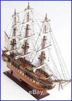 Model Ship Uss Constitution Boats Sailing Wood Base Exotic New Exclusive