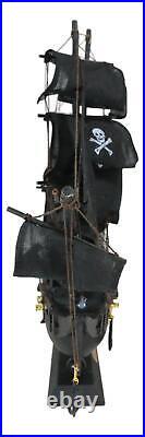 Nautical Marine Pirate Black Jolly Roger Cross Bones Skull Model Sail Ship Boat