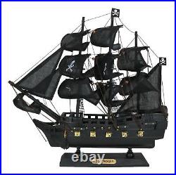 Nautical Marine Pirate Black Jolly Roger Cross Bones Skull Model Sail Ship Boat