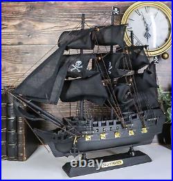 Nautical Marine Pirate Black Jolly Roger Cross Bones Skull Model Sail Ship Boat