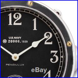 Navy Polished Aluminum Master Clock Marine Nautical Industrial