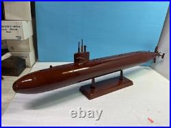 Nuclear Submarine Mahogany Wooden Model Over 20 Inches Long