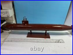 Nuclear Submarine Mahogany Wooden Model Over 20 Inches Long