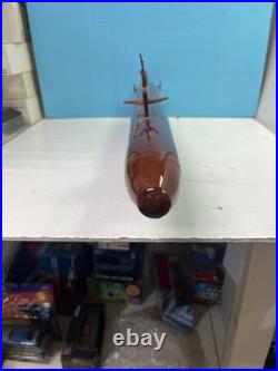 Nuclear Submarine Mahogany Wooden Model Over 20 Inches Long