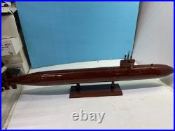 Nuclear Submarine Mahogany Wooden Model Over 20 Inches Long