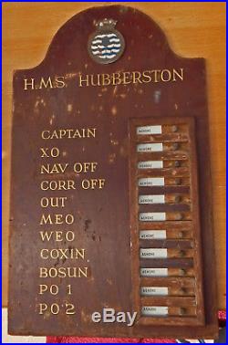 ON-DUTY BOARD H. M. S. HUMBERSTON M1147 1 Ton MINE HUNTER SWEEPER Cold WAR Era