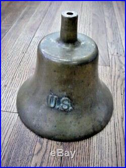 Old Original U. S. United States Navy Brass Retired Nautical Ships Boat Bell