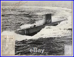 Orig USS NAUTILUS submarine Photograph + Arctic Position Log US NAVY signed