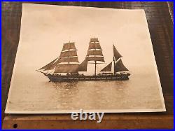 Original 1800s Large Photo Of Usn Ship Possibly Uss Constitution